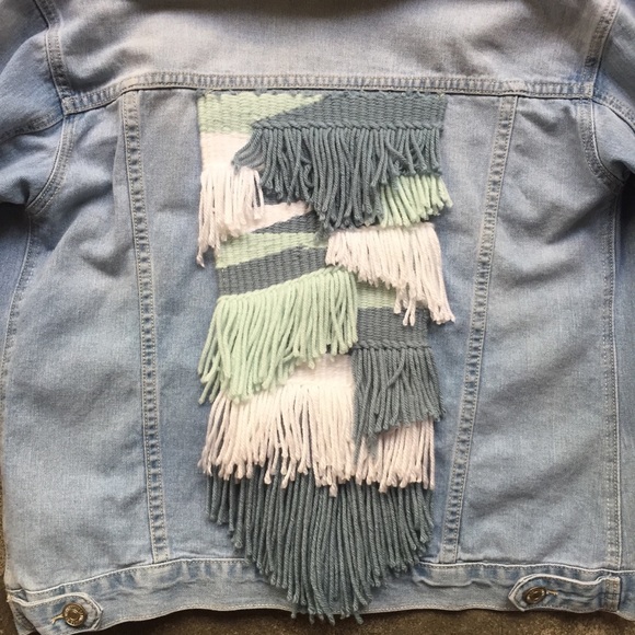  HANDMADE JEAN JACKET WEAVING - Picture 4 of 5